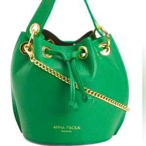 Anna Paola Green Italian leather bucket bag